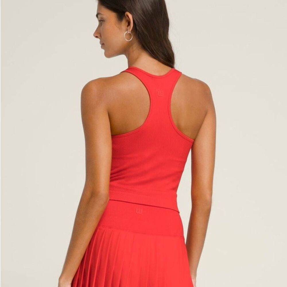 WILSON Everyday Brami Tennis Tank Top Sports Bra Infrared Red Small - Picture 2 of 11